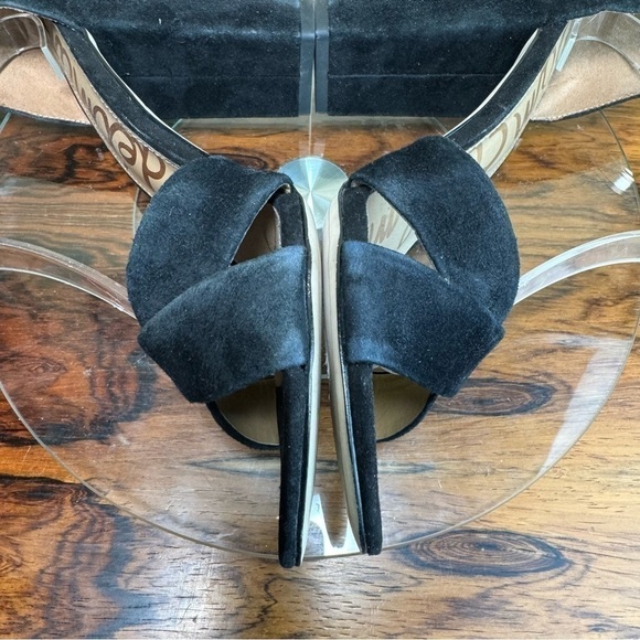 NEW Sam Edelman Yancy black Suede Heel Sandals - Picture 12 of 14